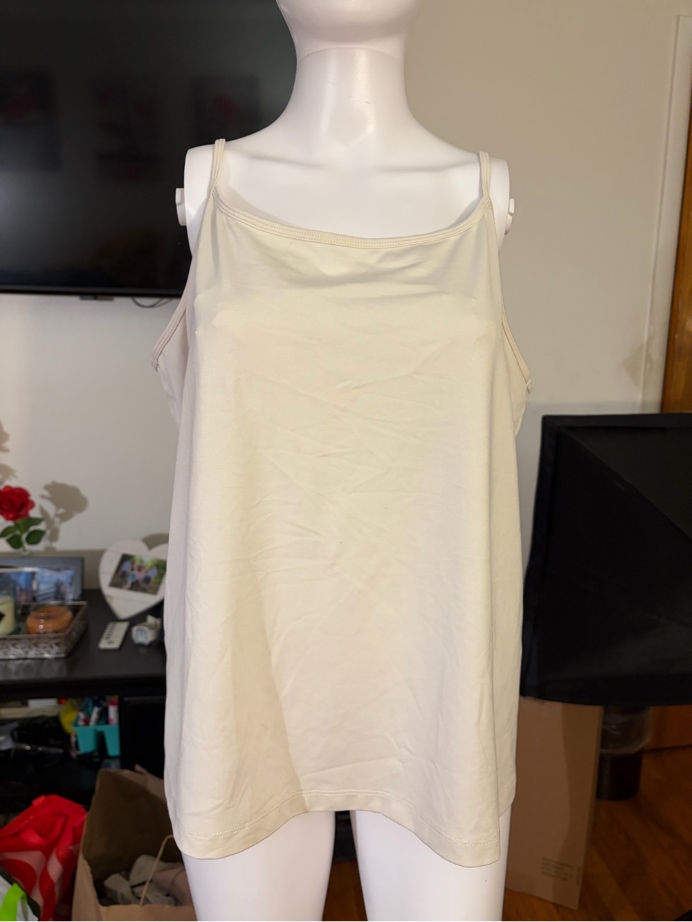 Lane Bryant Women’s Plus 18 White Solid Camisole Tank Top Straps